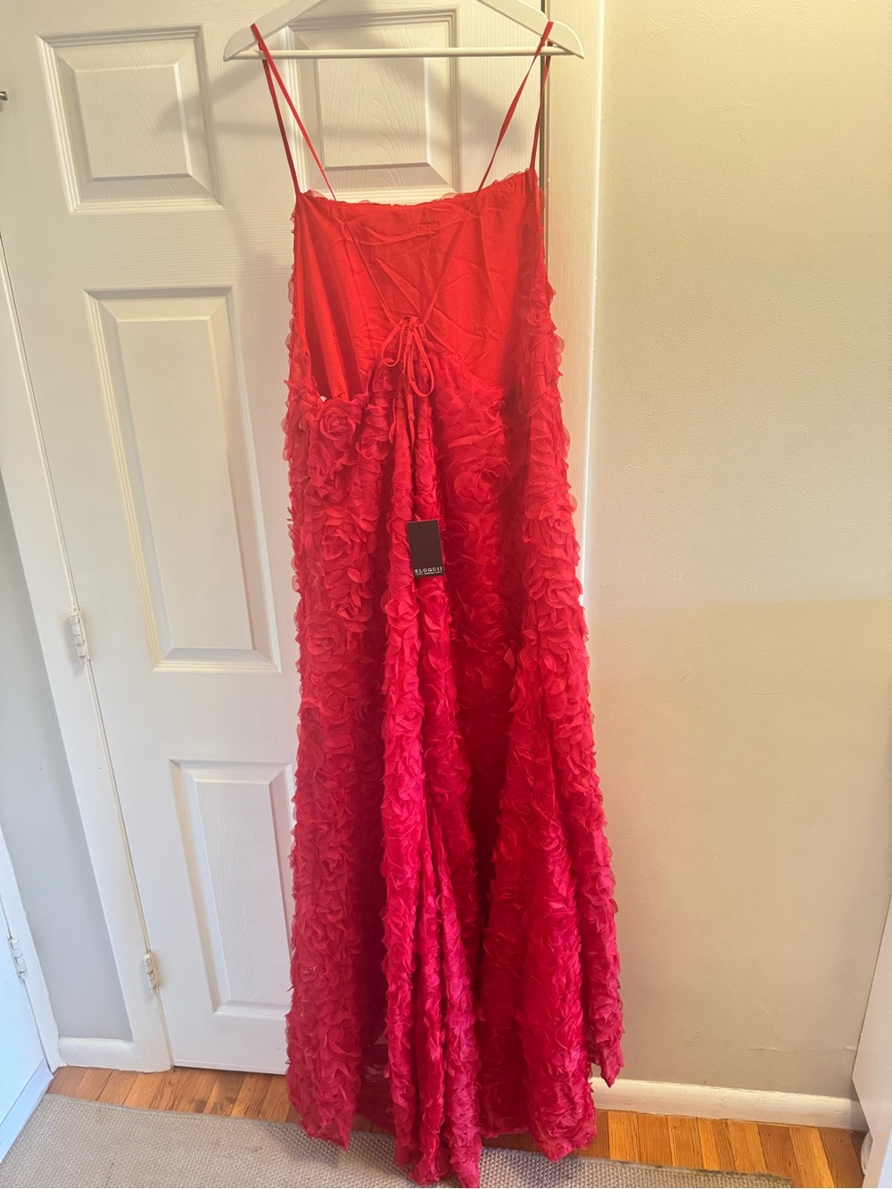 Eloquii 3D Red Floral Appliqué Maxi Dress - Picture 9 of 9